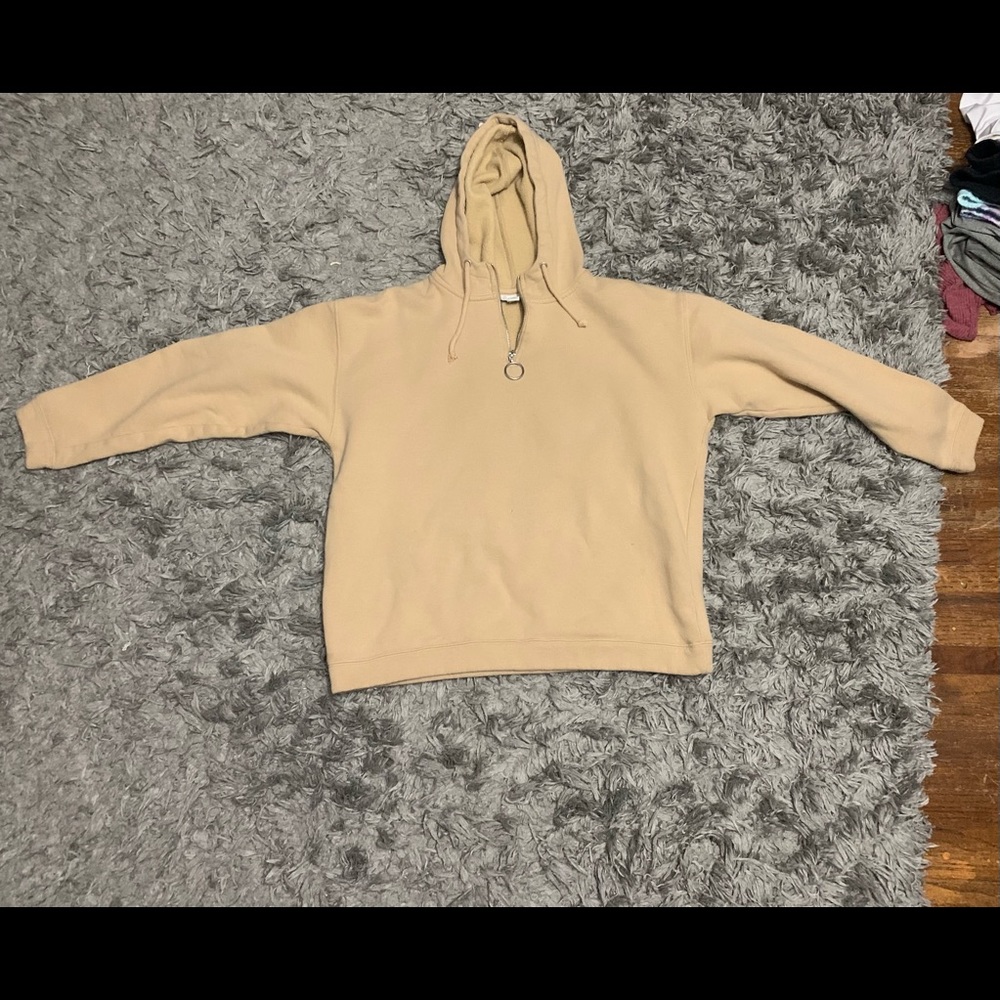 Topshop half sip sweatshirt with hood